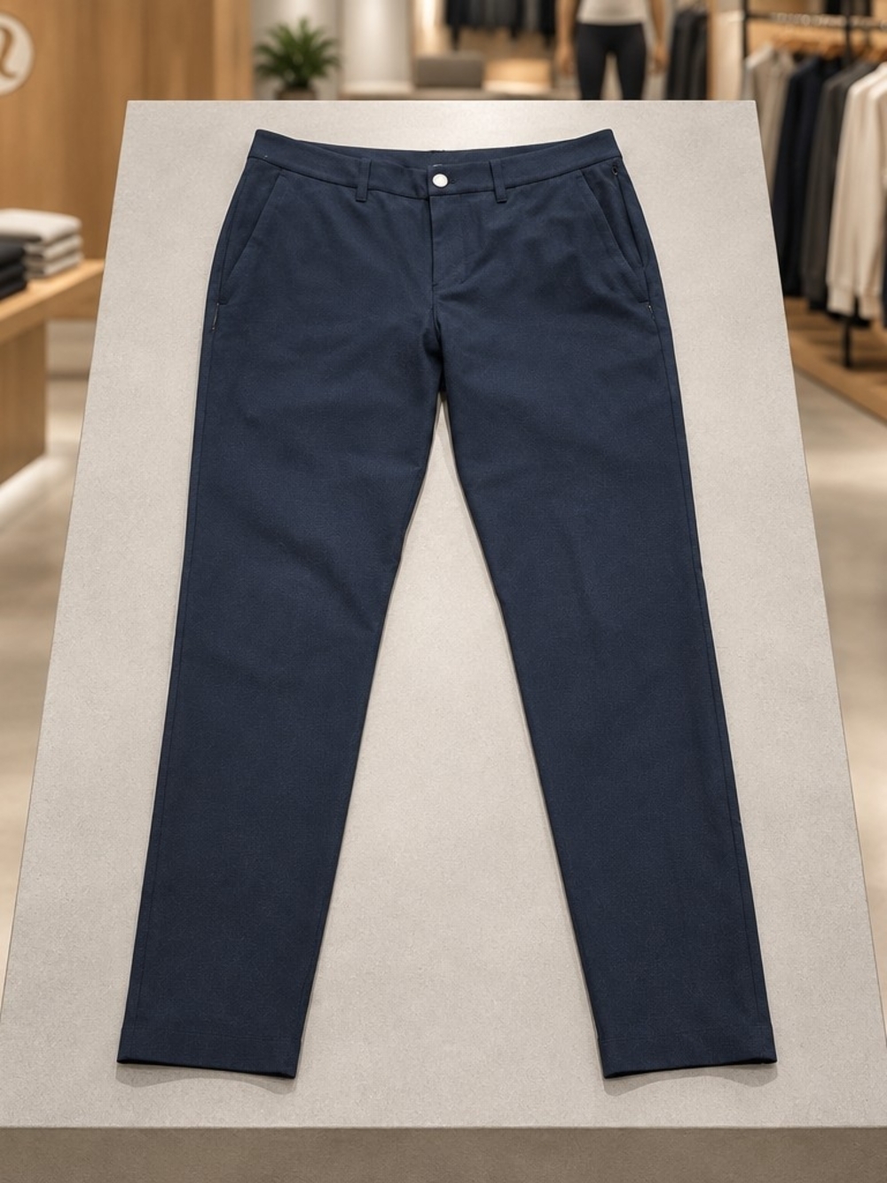 Lululemon Commission Pants Mens Size 32 Blue Slim Fit Activewear Stretch Chino